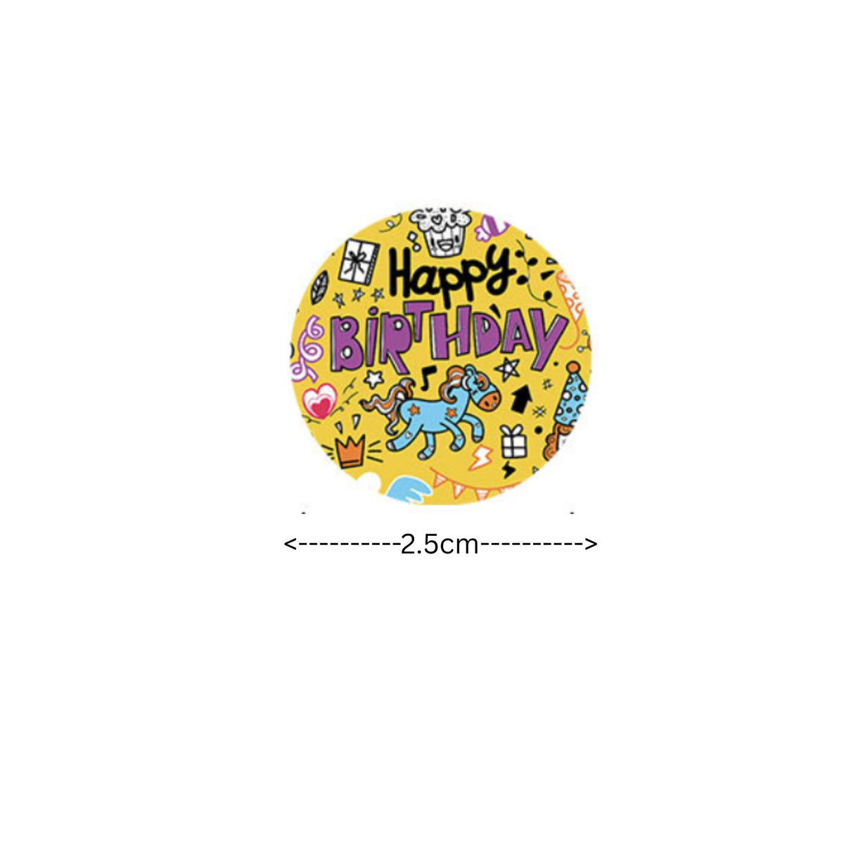 Happy Birthday Stickers #8 - 100 Pieces