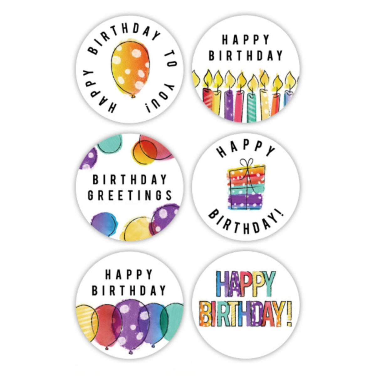 Happy Birthday Stickers #10 - 100 Pieces