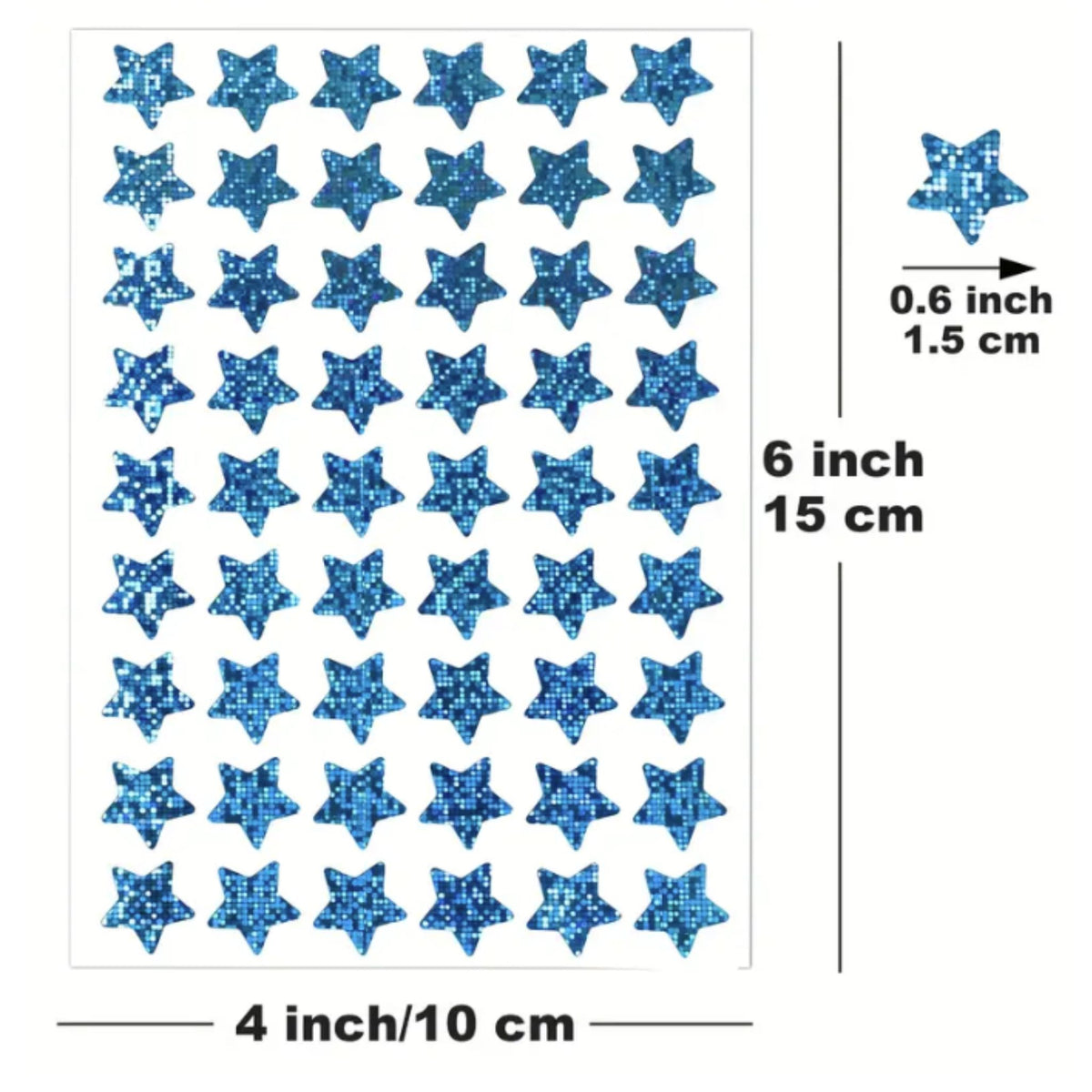 Holographic Star Design Sticker Sheets