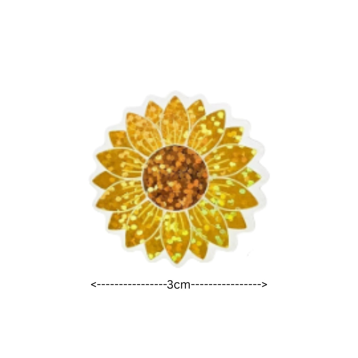 Holographic Sunflower Stickers - 50 Pieces