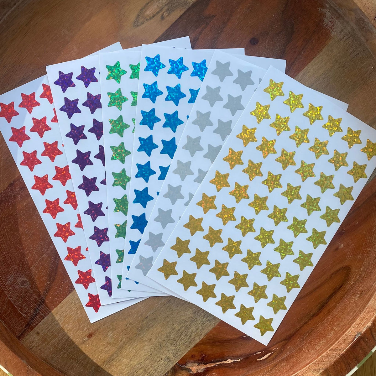 Holographic Star Design Sticker Sheets