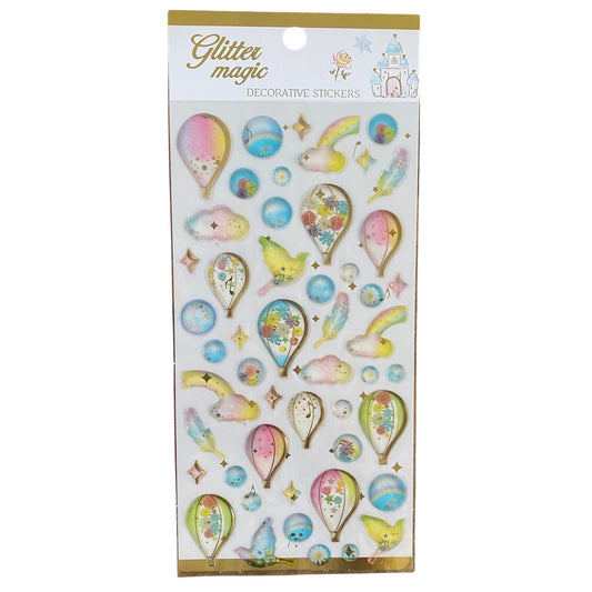 Air Balloon 3D Crystal Puffy Sticker Sheet
