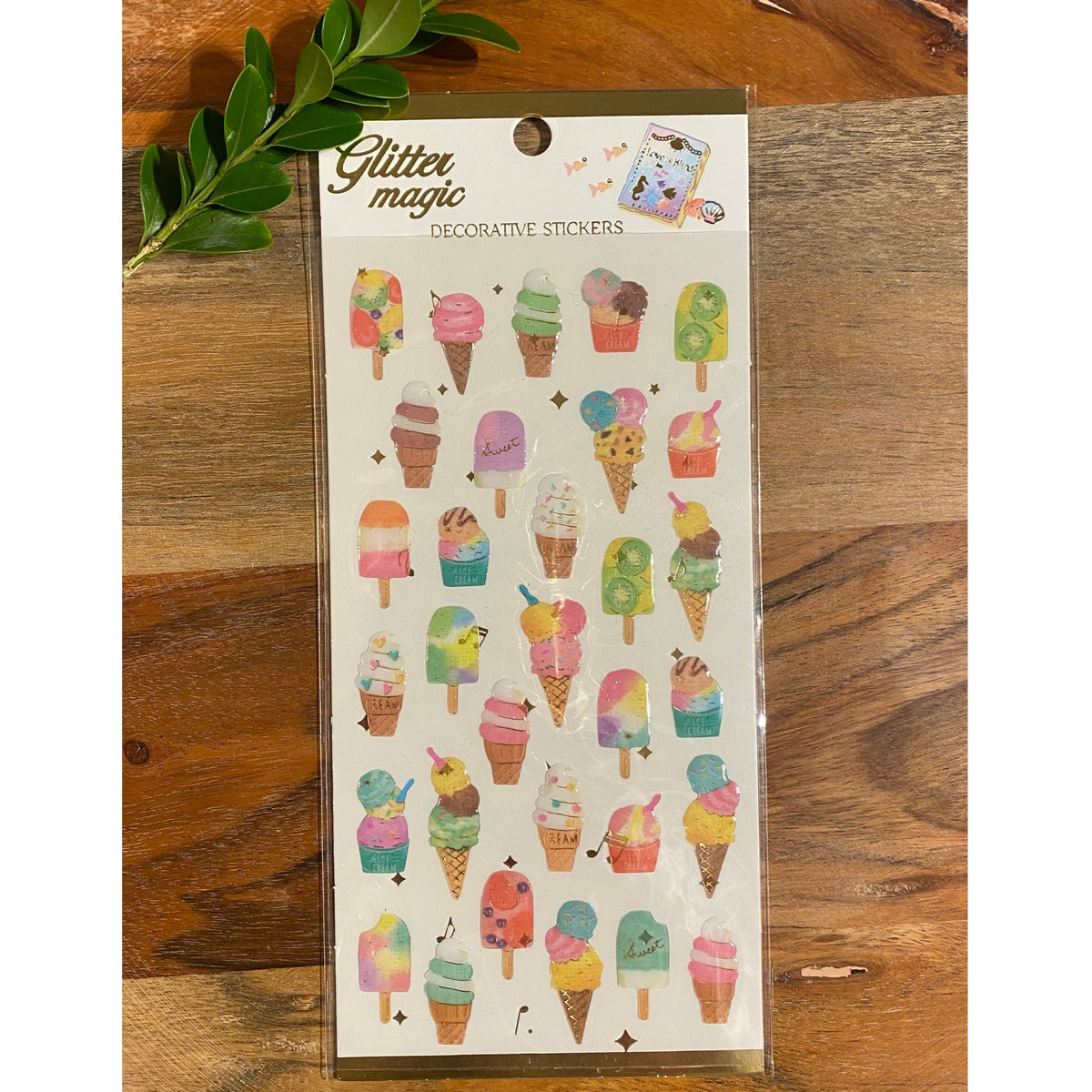 Ice Cream 3D Crystal Puffy Sticker Sheet