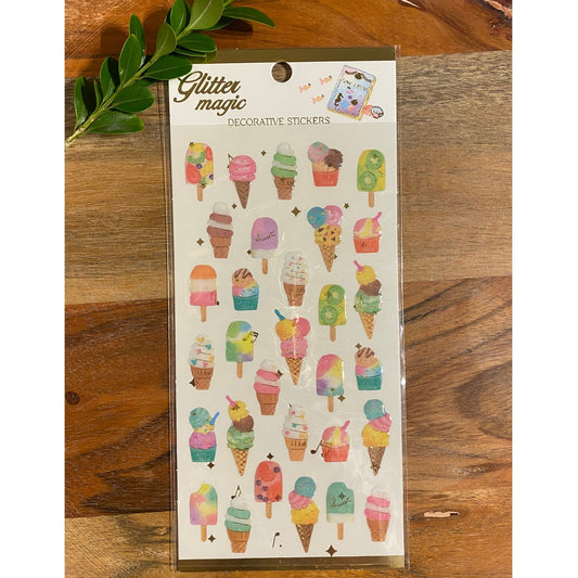Ice Cream 3D Crystal Puffy Sticker Sheet