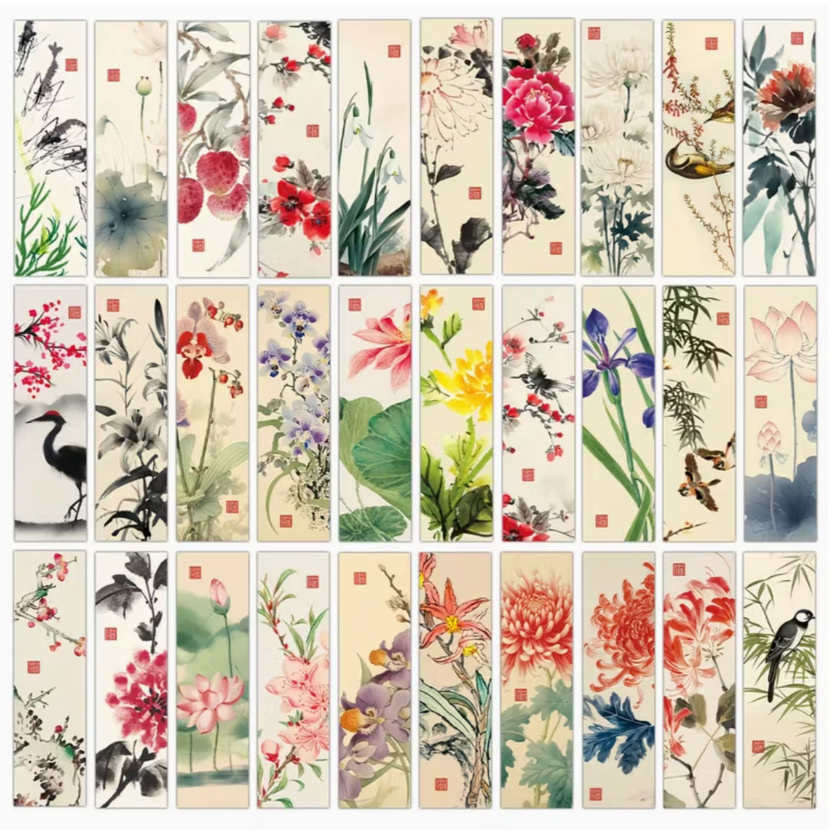 Chinese Ink Painting Bookmarks - Set of 5