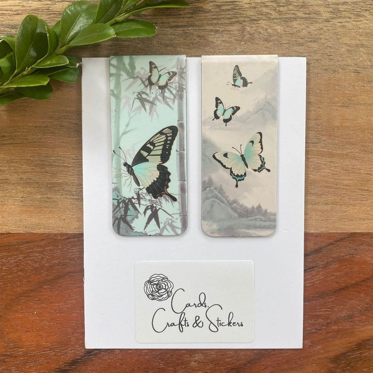 Japanese Butterfly Premium Magnetic Bookmarks - Set of 2