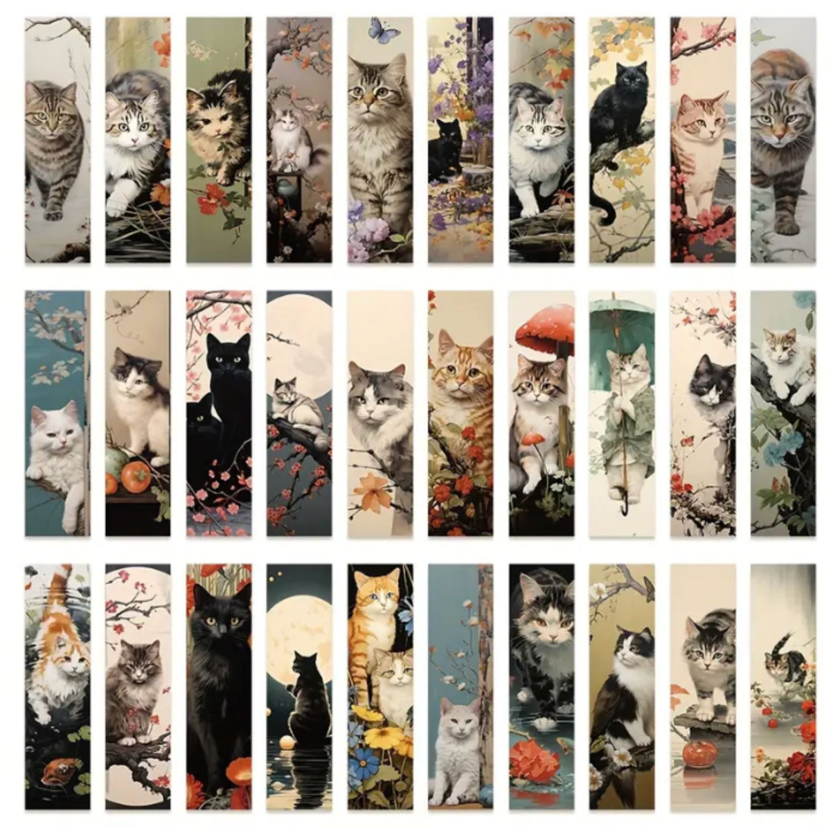 Cat Kitten Design Bookmarks - Set of 5