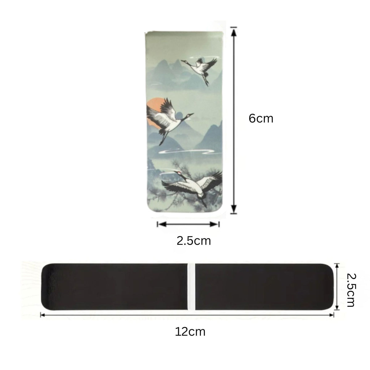 Japanese Crane Premium Magnetic Bookmarks - Set of 2