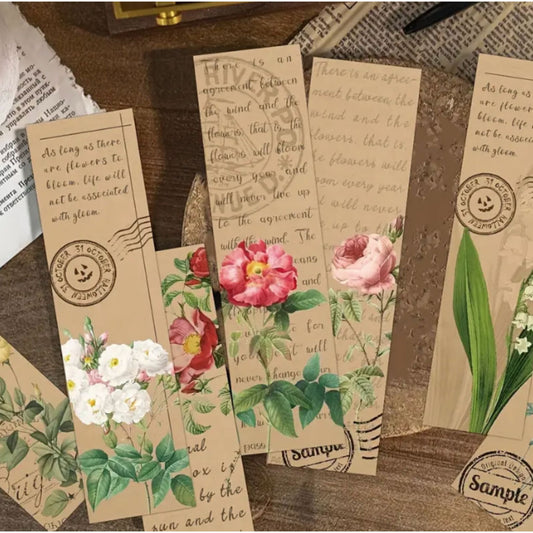 Vintage Botanical Bookmarks - Set of 5
