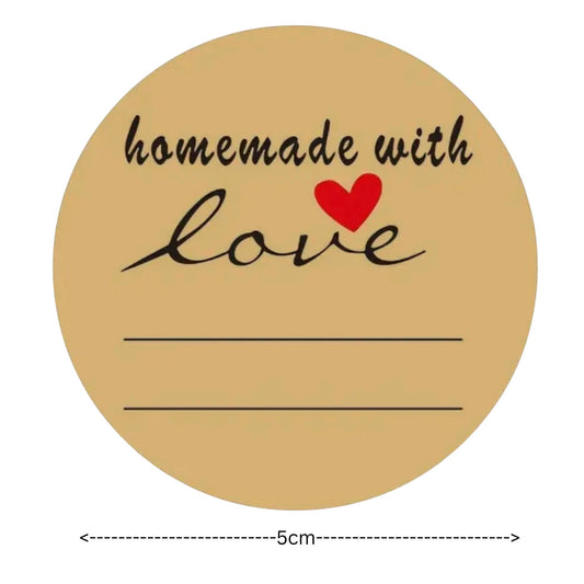 Homemade with Love Sticker - 30 Pieces