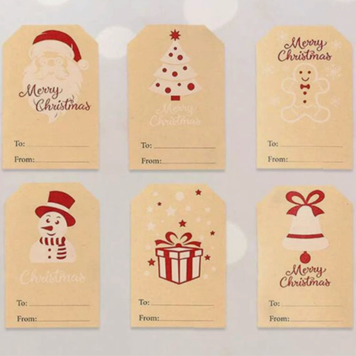 Kraft Christmas Gift Stickers Present Labels - 30 Pieces