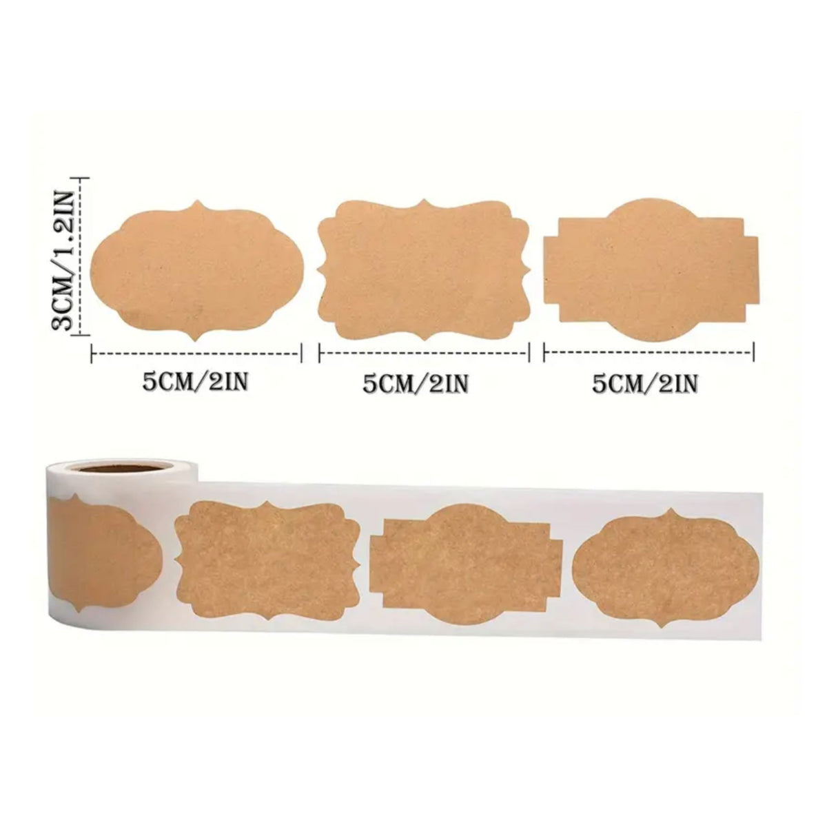 Kraft Sticker Labels #1 - 50 Pieces