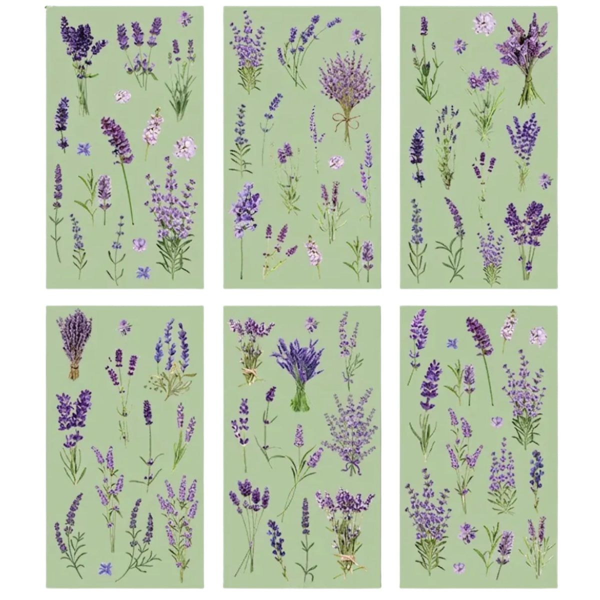 Lavender Transparent PET Stickers - 6 Sheets