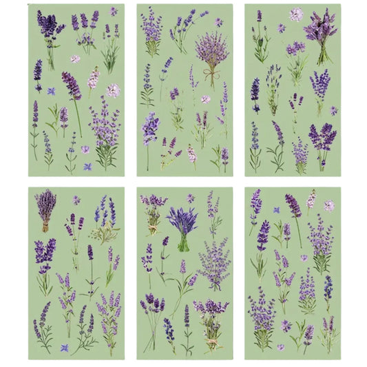 Lavender Transparent PET Stickers - 6 Sheets