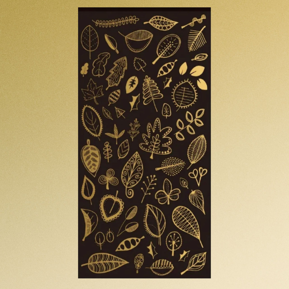 Leaf Design Gold Stamping Transparent Stickers