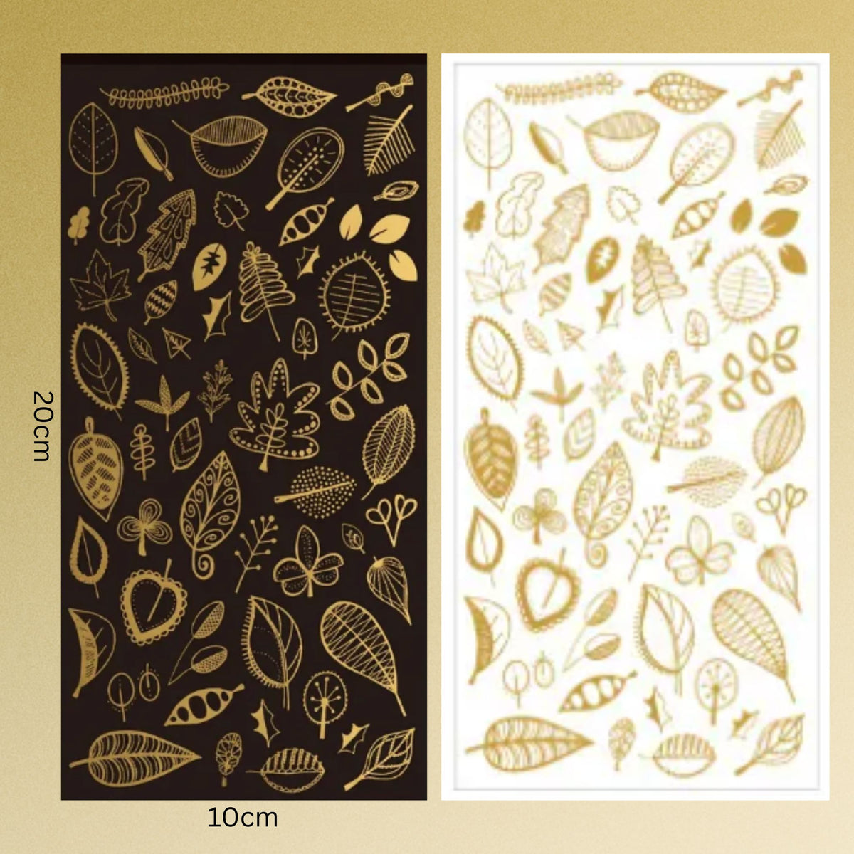 Leaf Design Gold Stamping Transparent Stickers