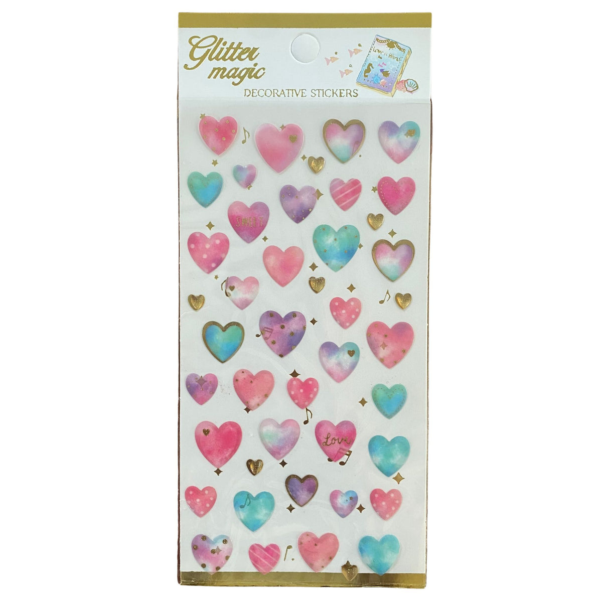 Love Heart 3D Crystal Puffy Sticker Sheet