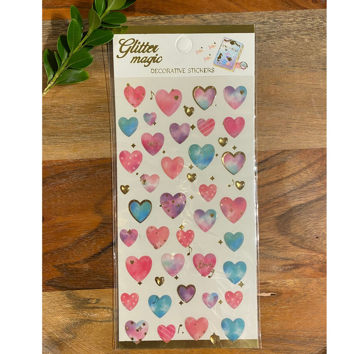 Love Heart 3D Crystal Puffy Sticker Sheet