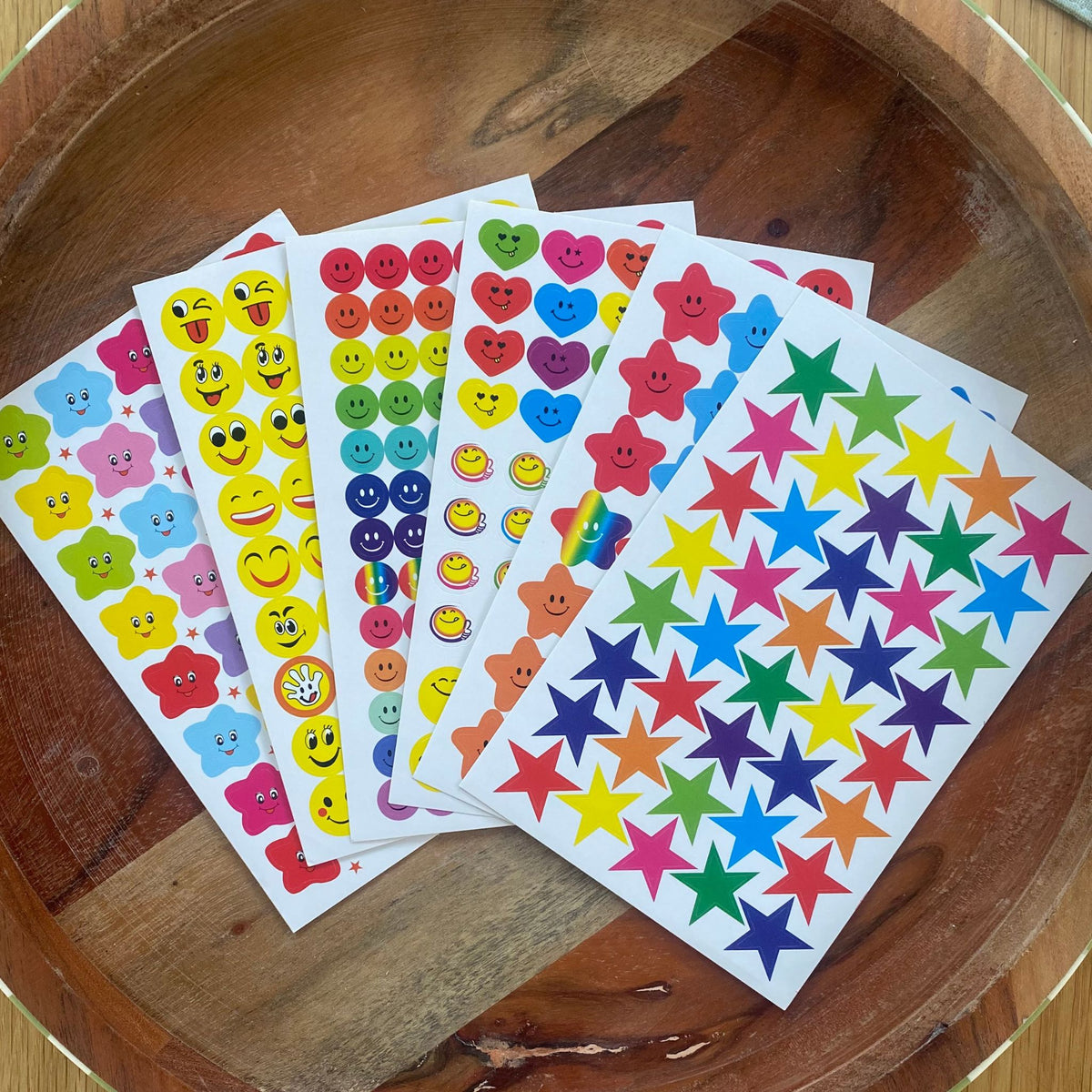 Mixed Design Reward Sticker Sheets