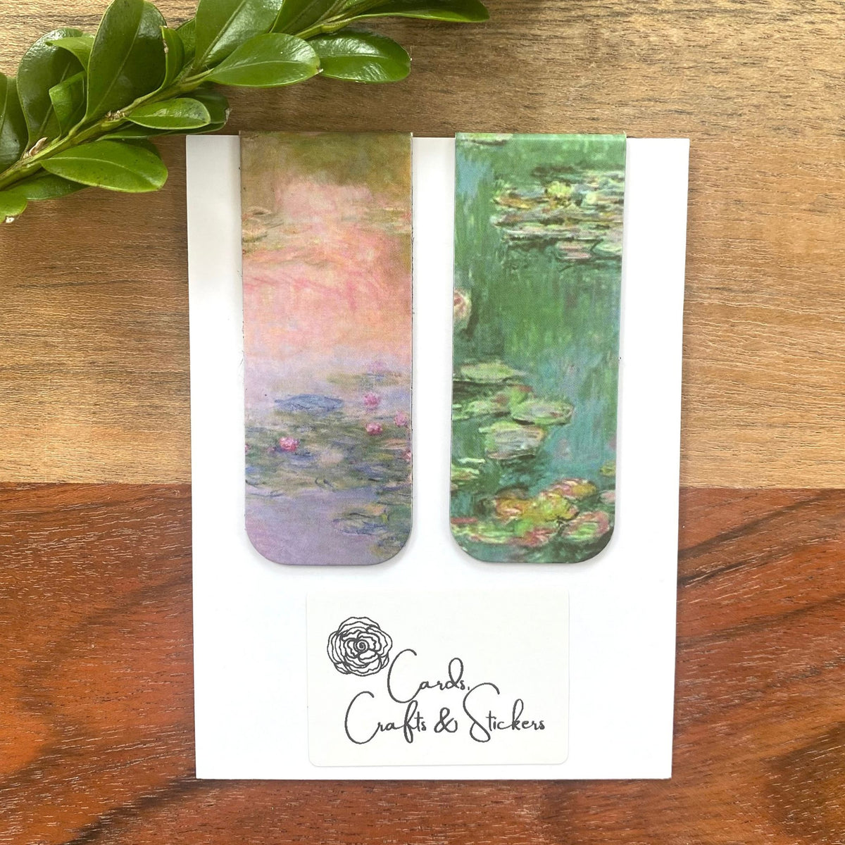 Monet Water Lillies Premium Magnetic Bookmarks - Set of 2