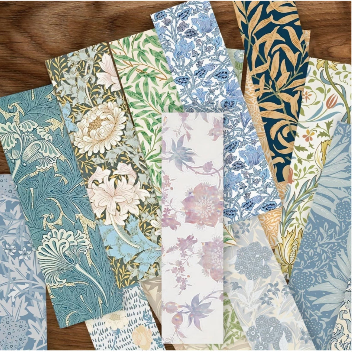 Morris Flower Design Bookmarks - Set of 5