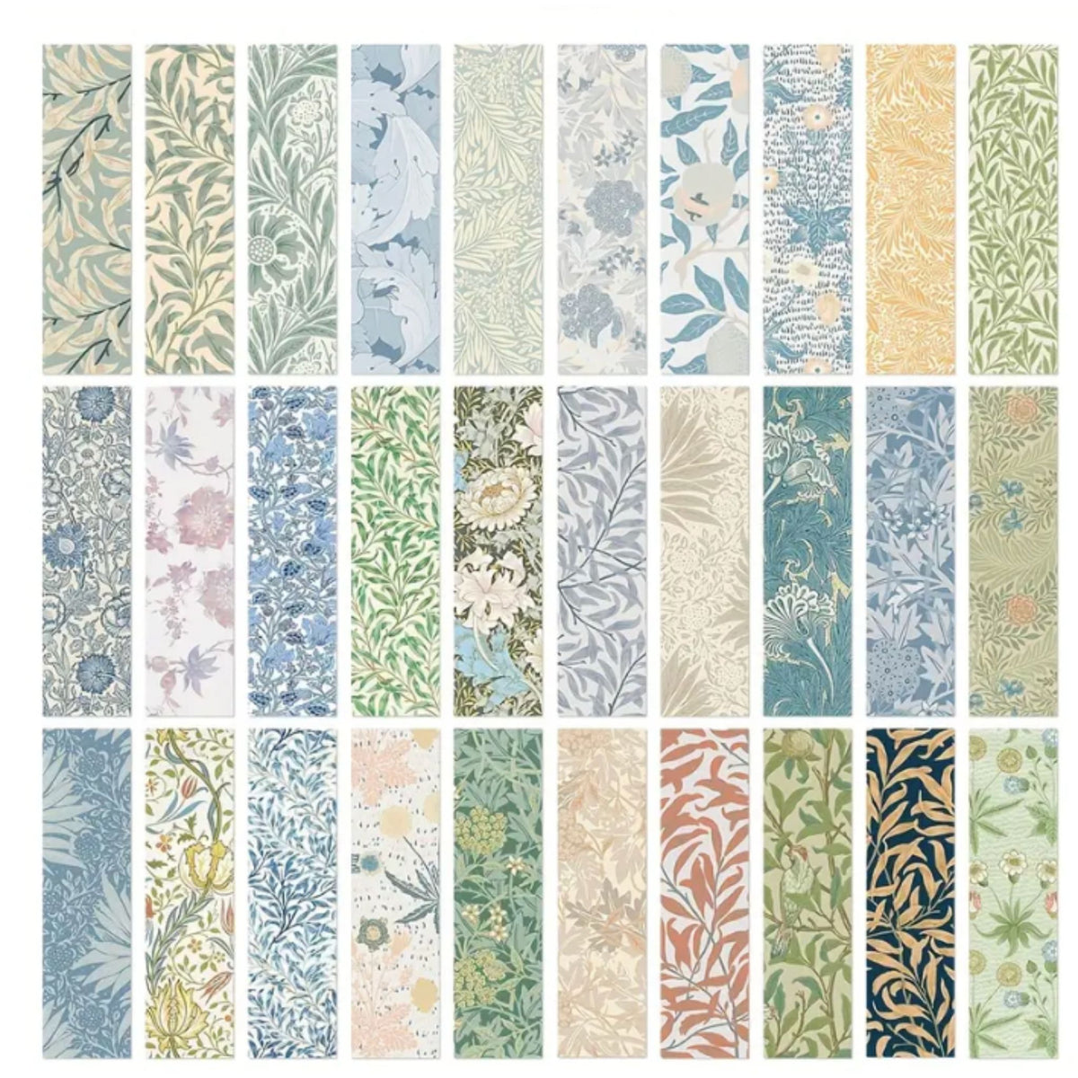 Morris Flower Design Bookmarks - Set of 5