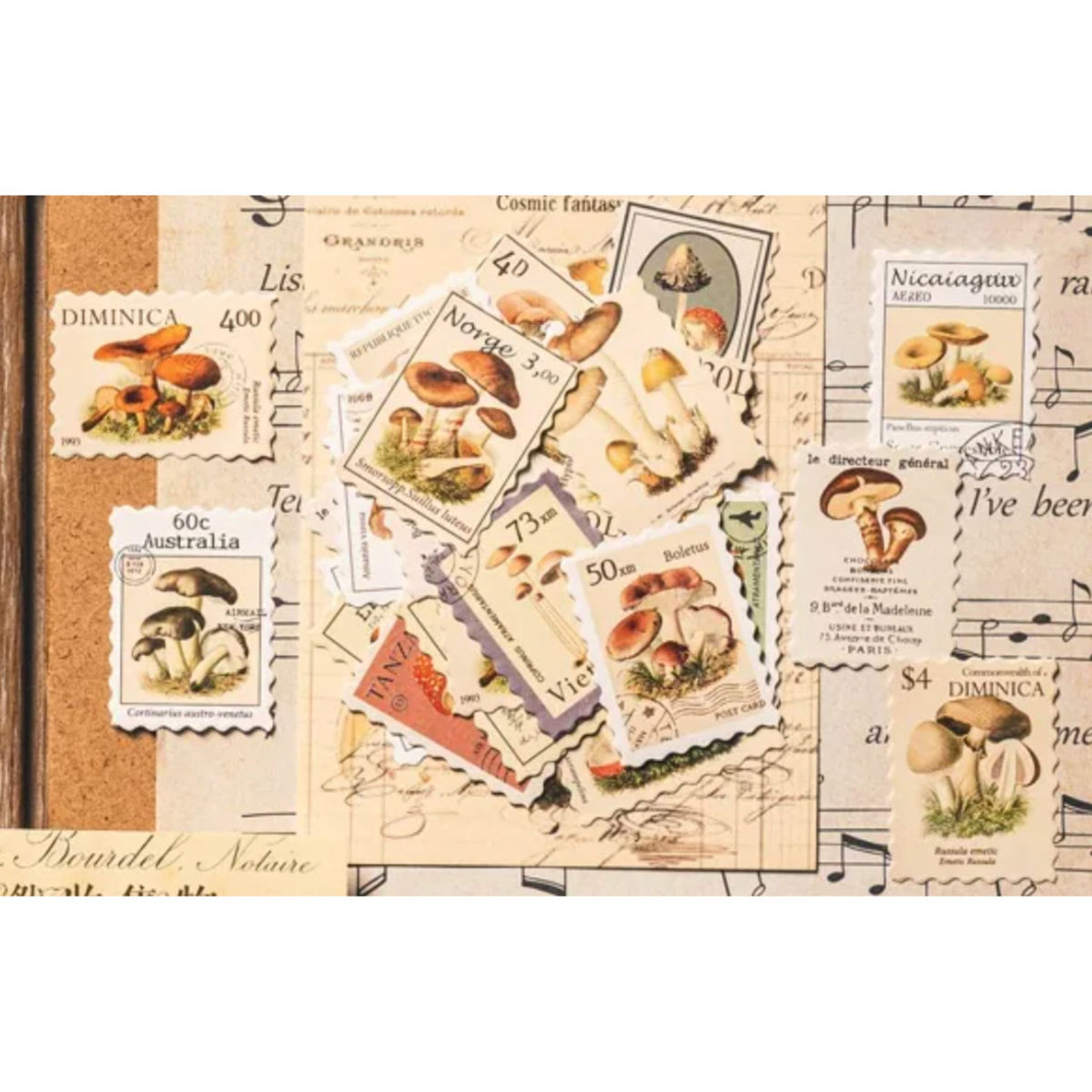 Retro Vintage Mushroom Stamp Stickers