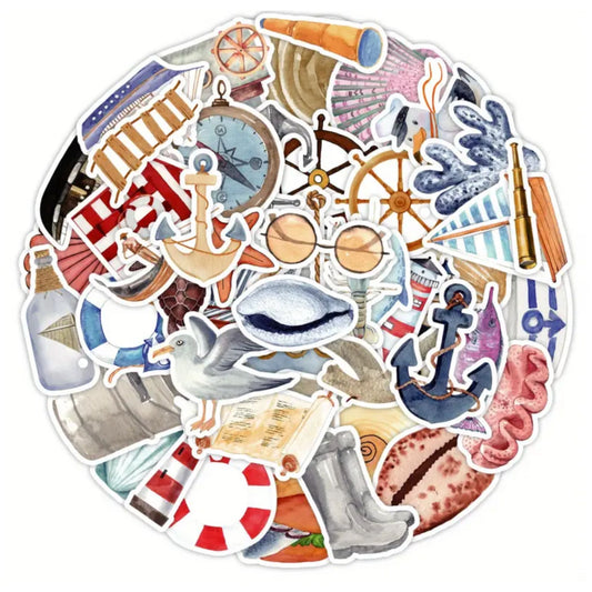 Nautical Boat Stickers - 50 Pieces