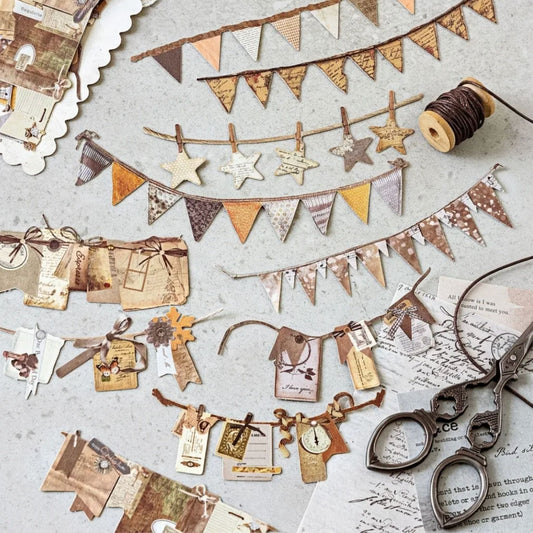 Decorative Neutral Paper Banner Pack - 10 Pieces