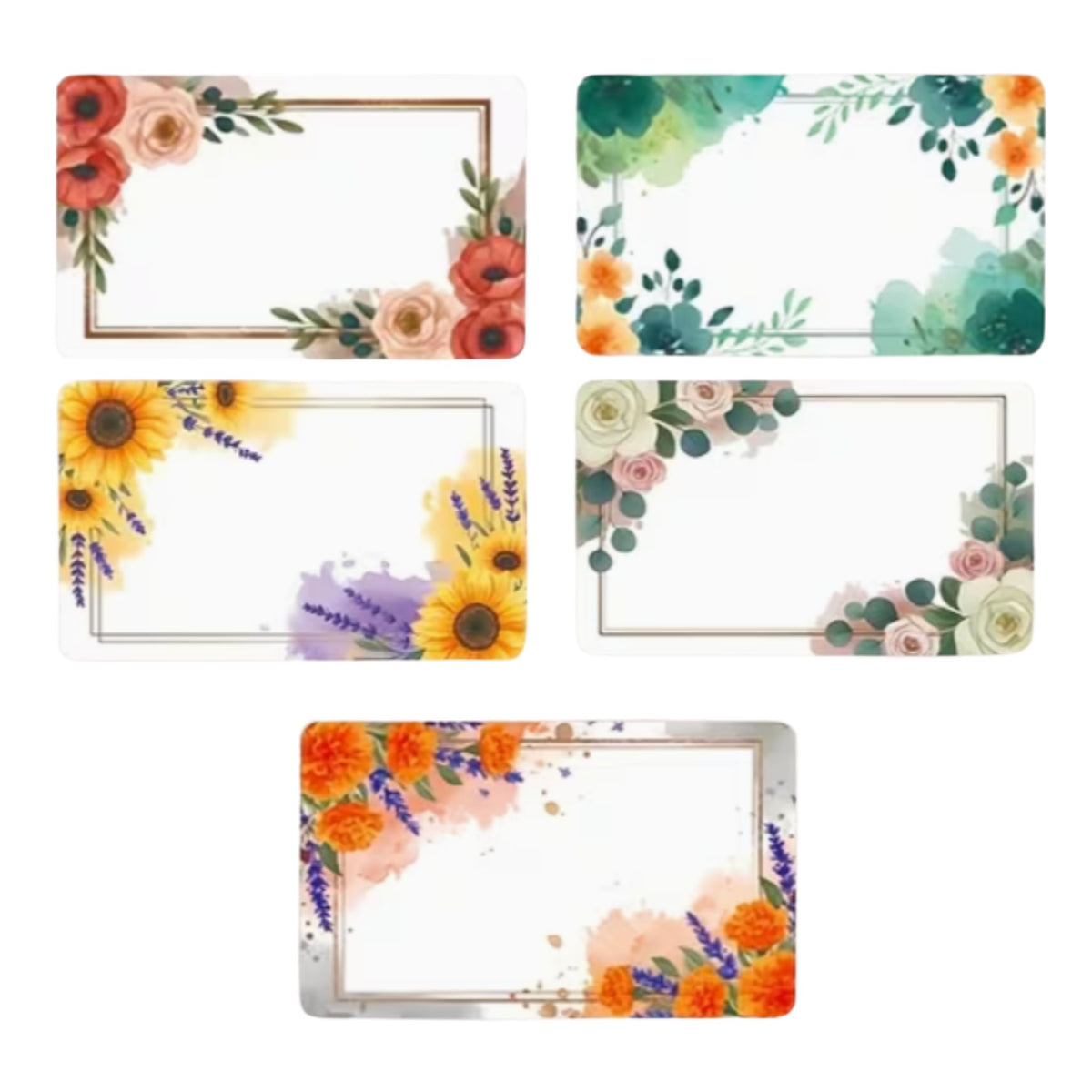 Floral Blank Storage Sticker Labels #1 - 50 Pieces