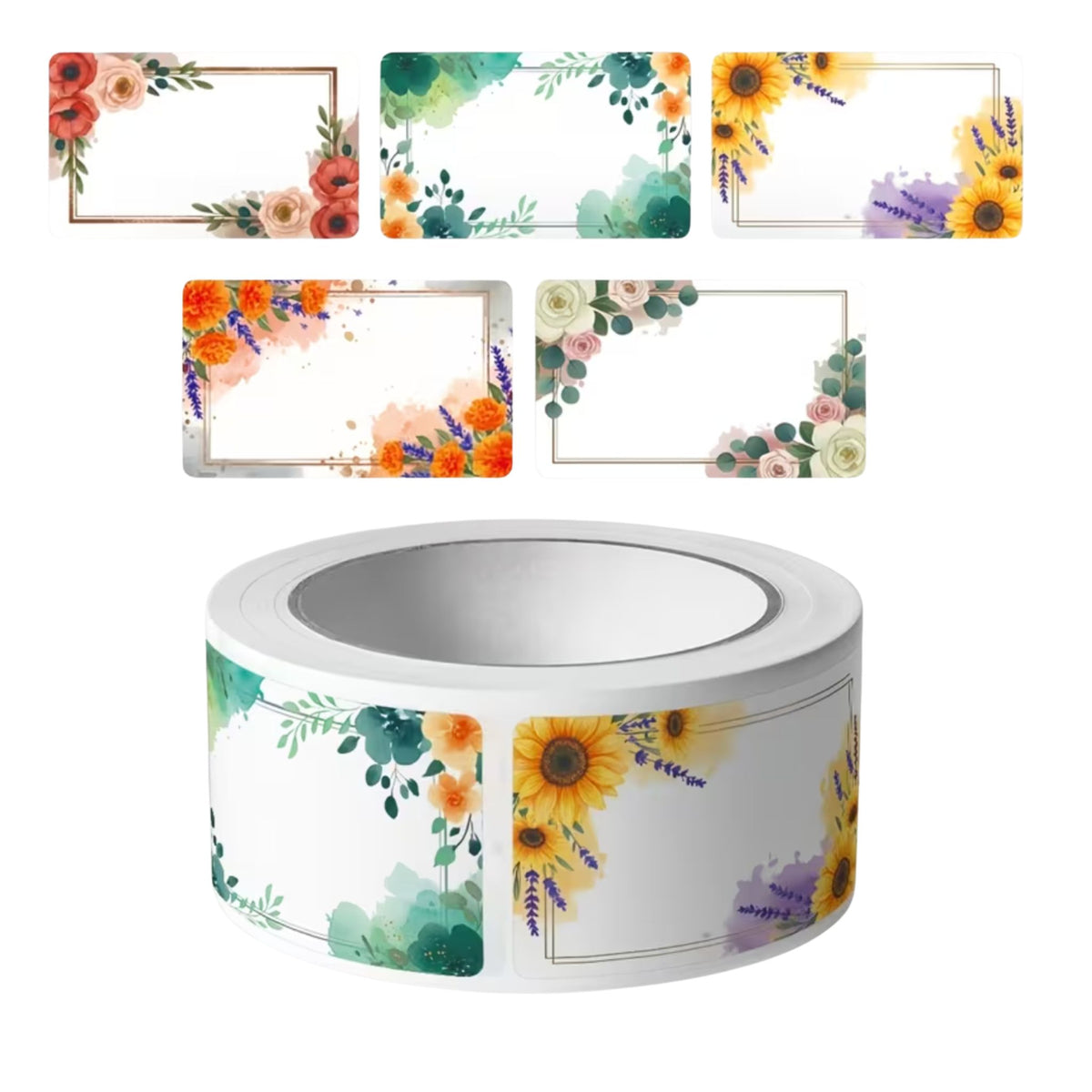 Floral Blank Storage Sticker Labels #1 - 50 Pieces