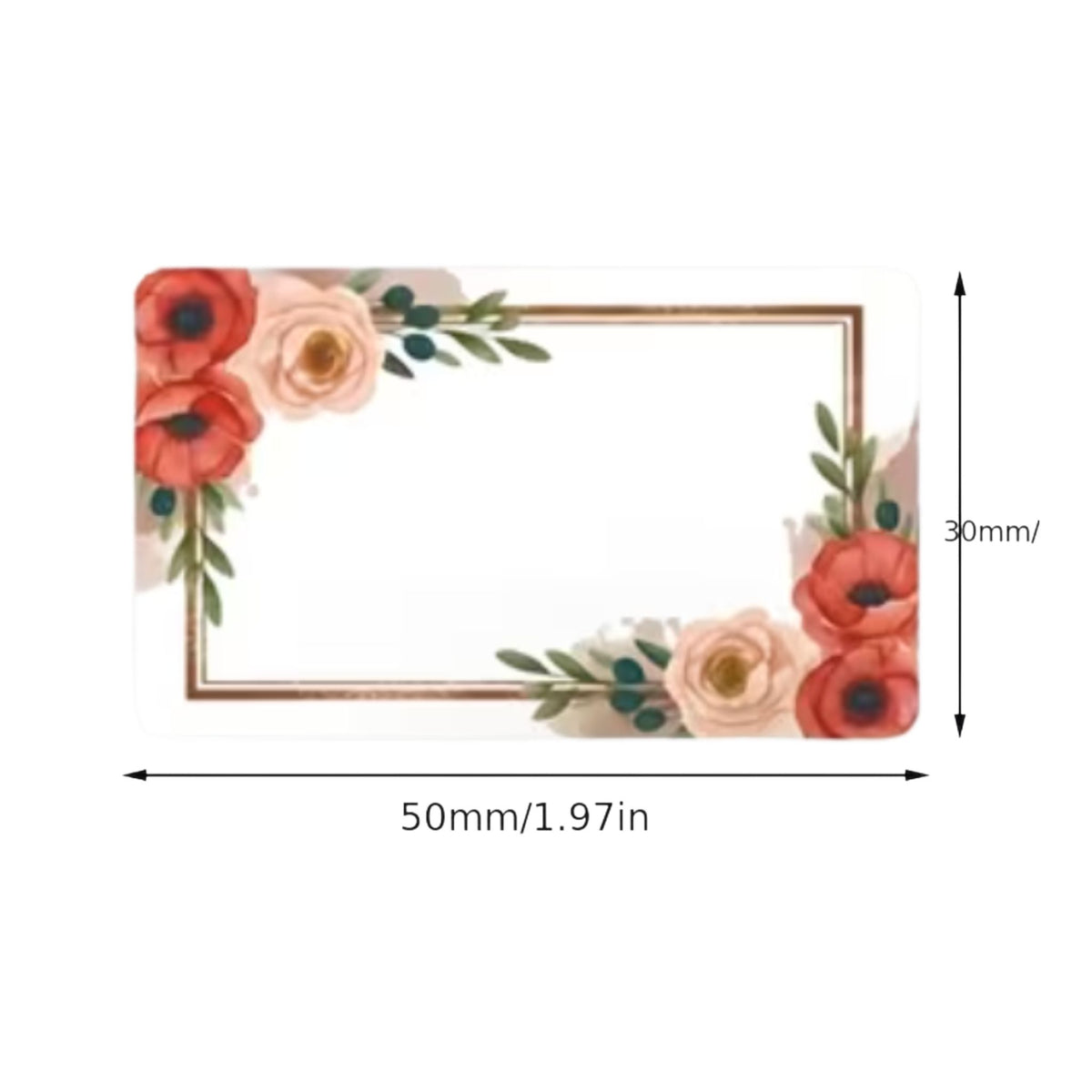 Floral Blank Storage Sticker Labels #1 - 50 Pieces