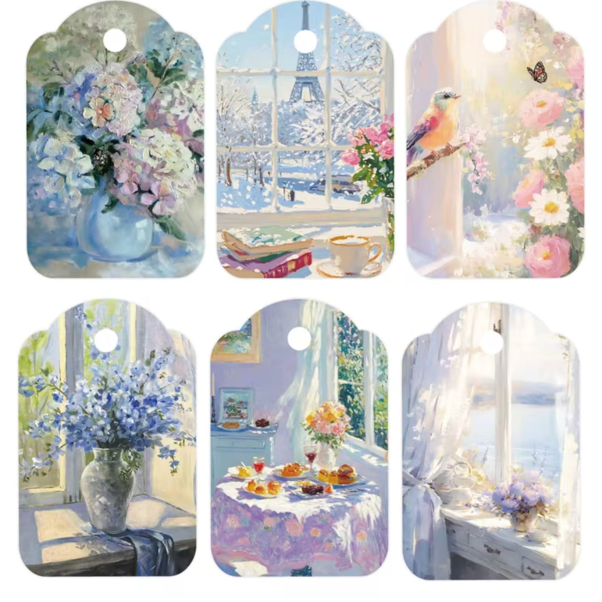 Oil Painting Gift Card Tags - Set of 12