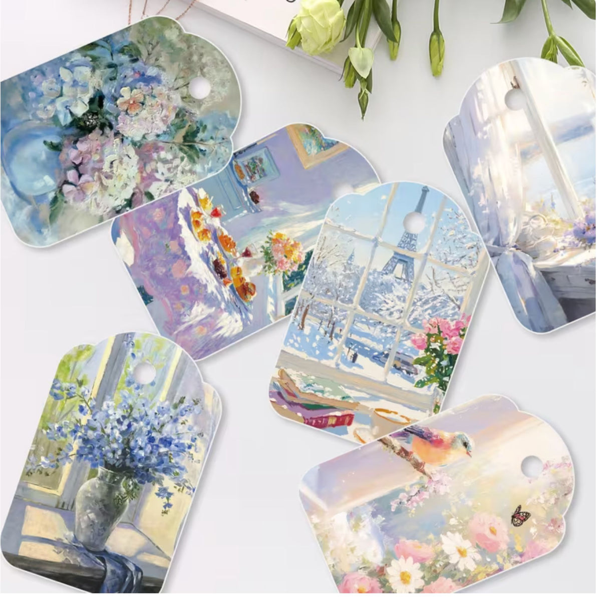 Oil Painting Gift Card Tags - Set of 12
