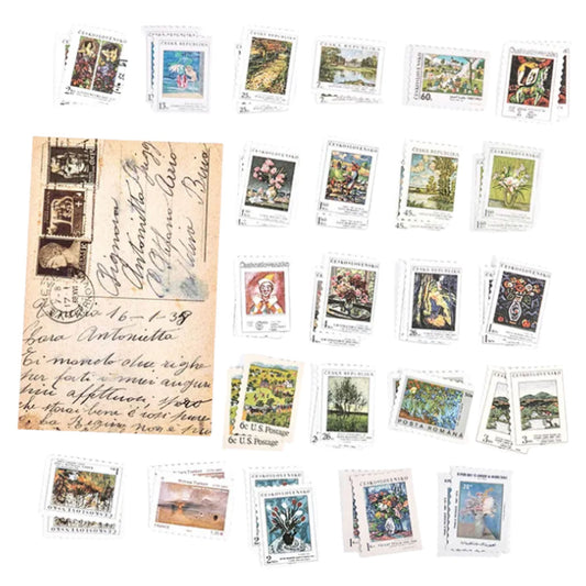 Vintage Oil Painting Stamp Stickers