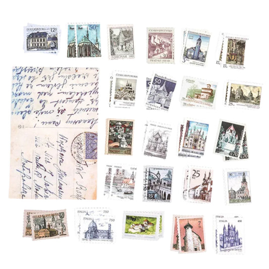 Vintage Old City Architecture Stamp Stickers