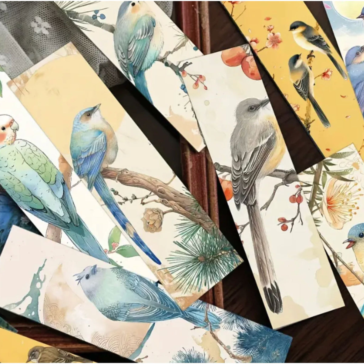 Painted Bird Design Bookmarks - Set of 5