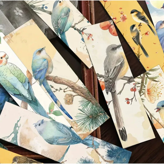 Painted Bird Design Bookmarks - Set of 5
