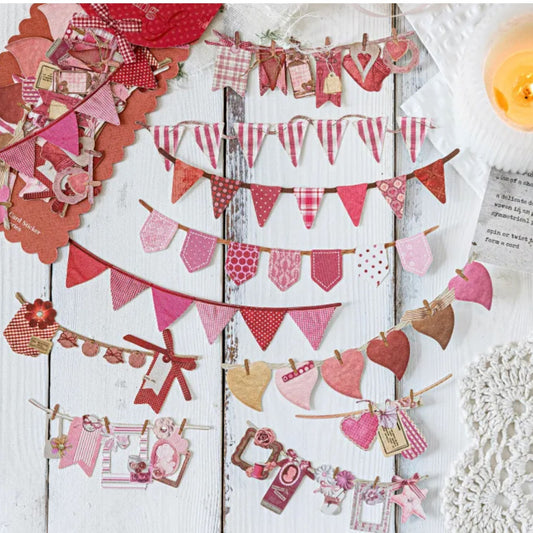 Decorative Pink Paper Banner Pack - 10 Pieces