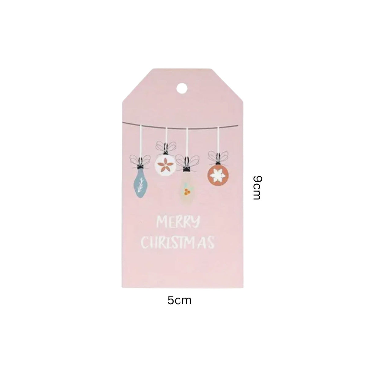 Pink Design Christmas Gift Card Tags - Set of 10