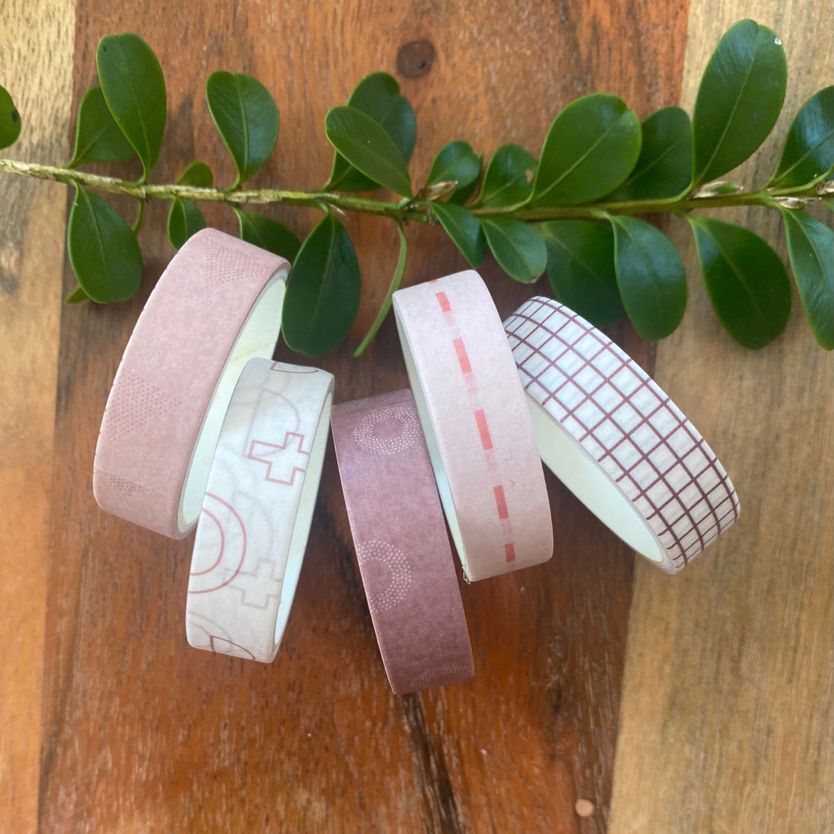 Mini Washi Tape Set Geometric Pattern #4 - 5 Rolls