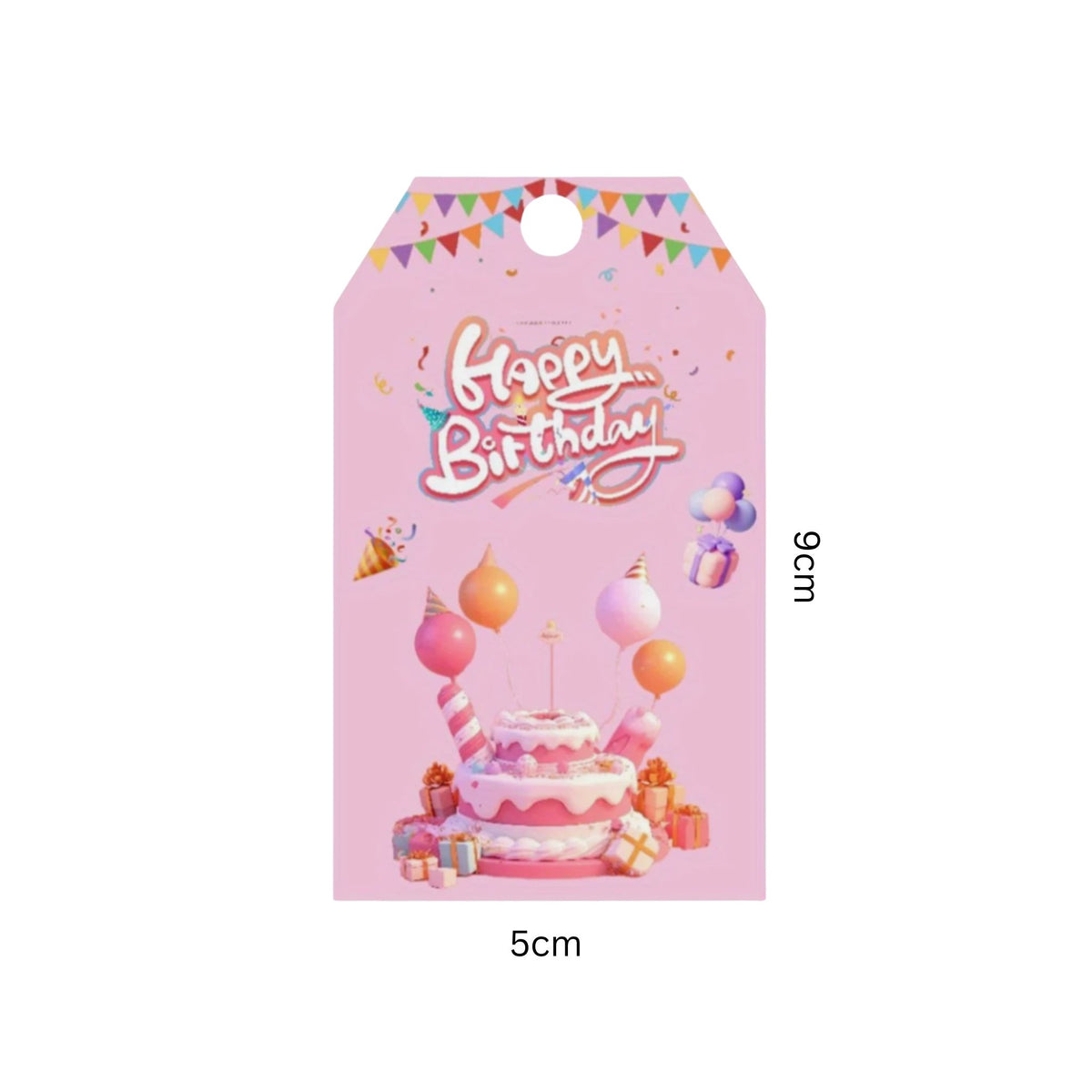 Pink Happy Birthday Gift Card Tags - Set of 10