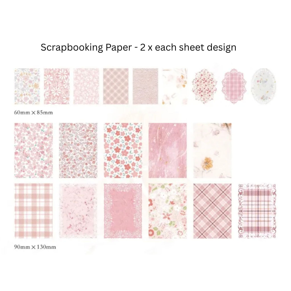 Pink Scrapbooking Junk Journal Paper & Sticker Pack - 100 Pieces