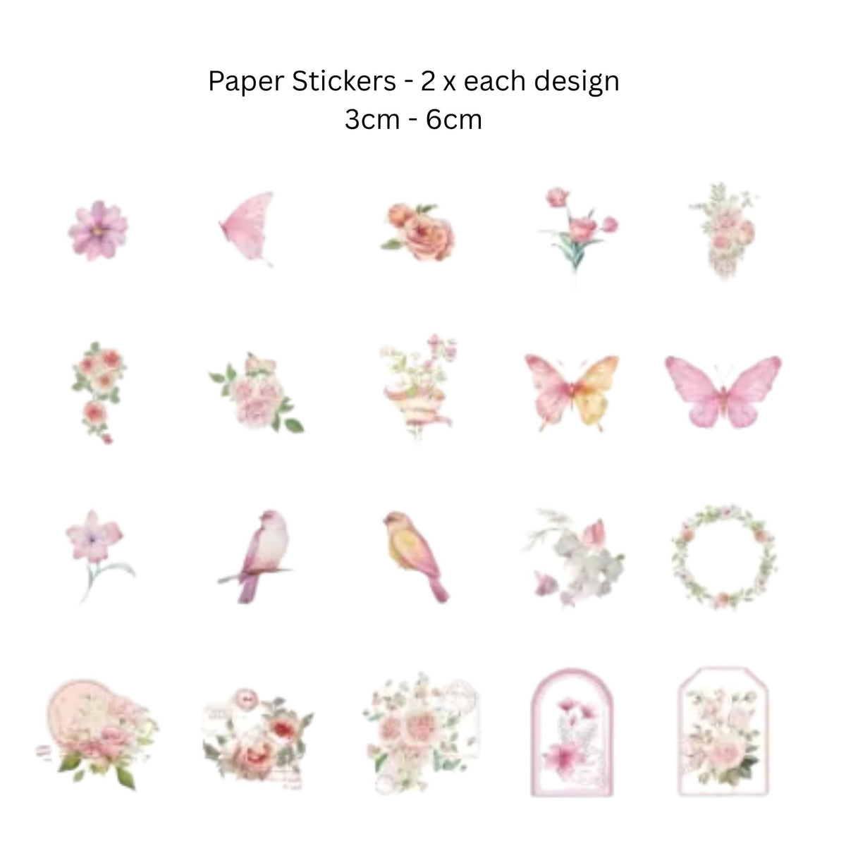 Pink Scrapbooking Junk Journal Paper & Sticker Pack - 100 Pieces