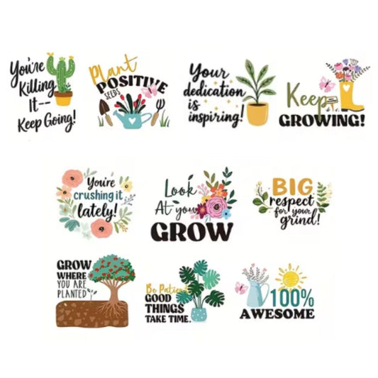 Plant Theme Positive Affirmation Stickers - 100 Pieces