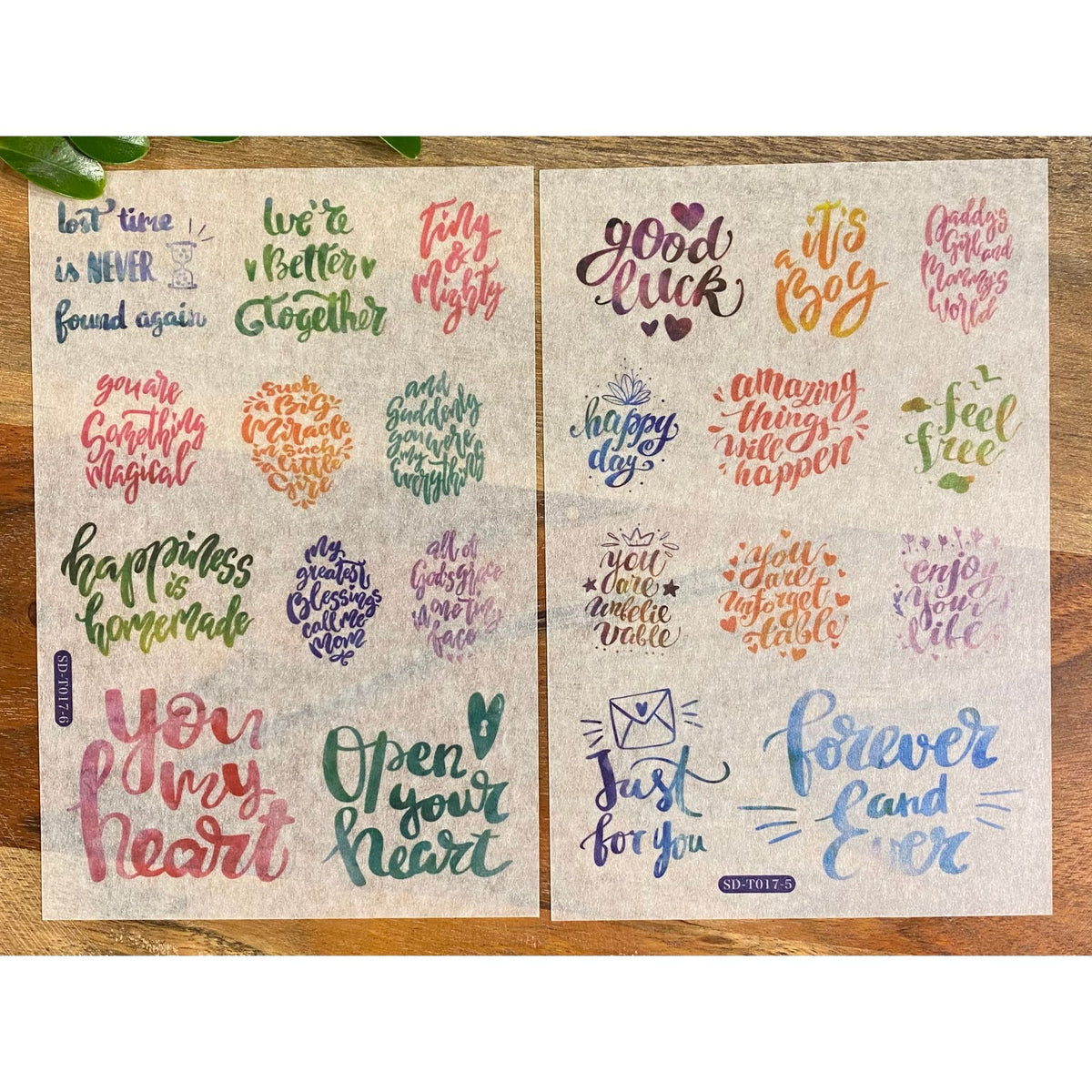 Positive Message Washi Stickers - 6 Sheets
