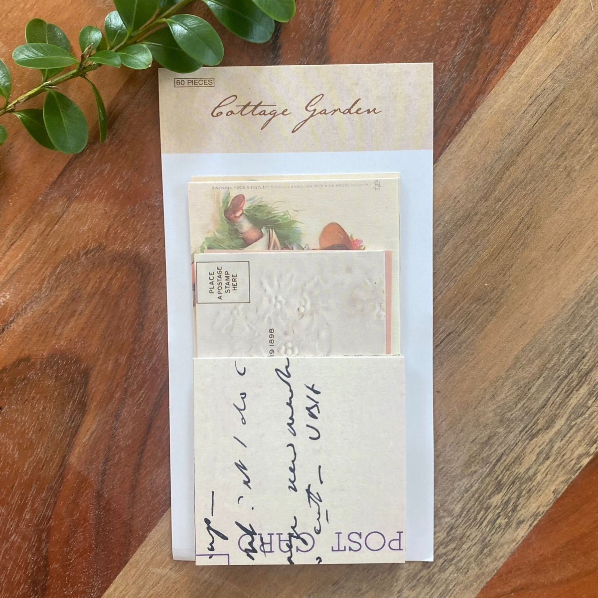 Mini Scrapbooking Paper Pack Vintage Postcards - 60 Pieces