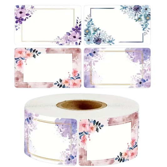 Floral Blank Storage Sticker Labels #2 - 50 Pieces