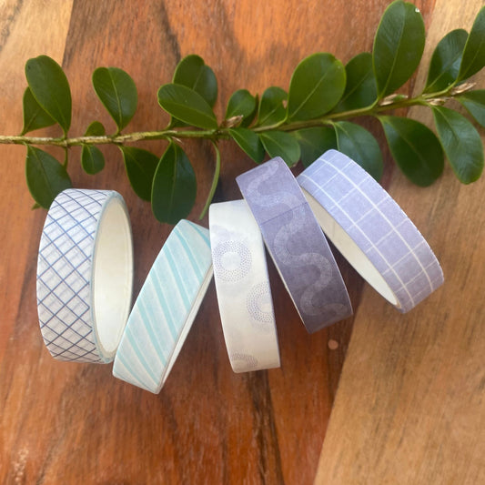 Mini Washi Tape Set Geometric Pattern #5 - 5 Rolls