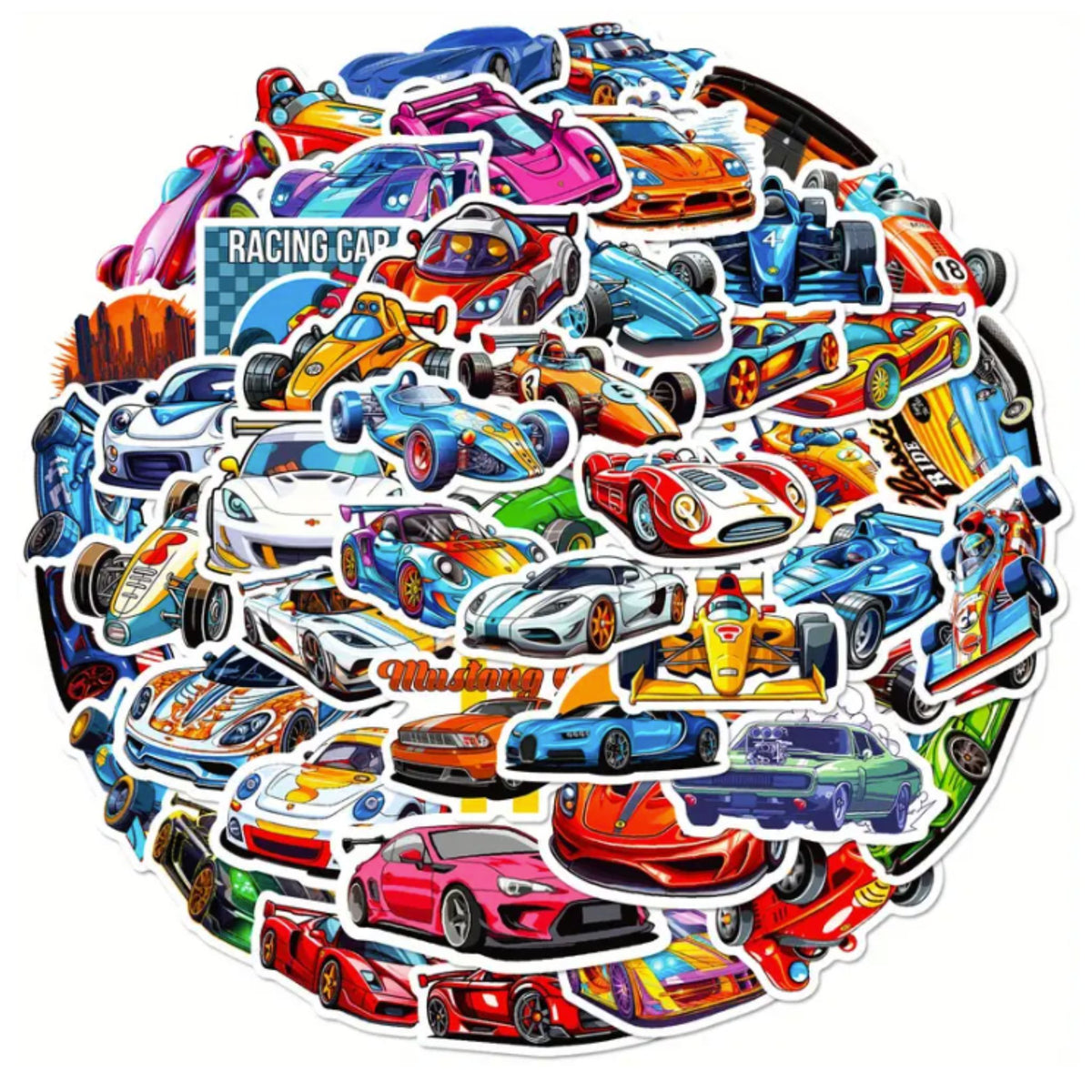 Racing Sports Car Stickers - 50 Pieces